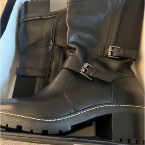 Naturalizer Talon Women's Leather Motorcycle Mid-Calf boots.